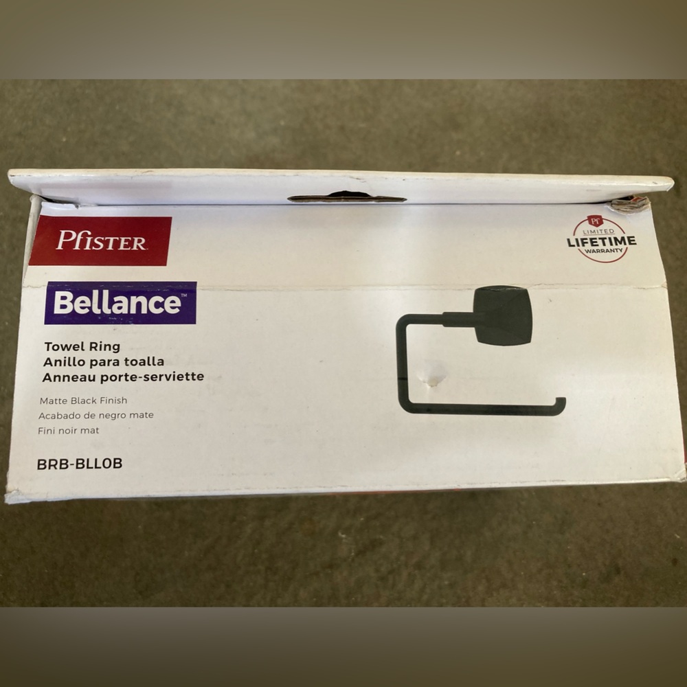 Pfister Bellance Towel Ring in Matte Black (BRB-BLL0B)